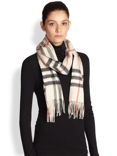 burberry check fringe wrap lyst.combeige|Burberry Fringe Check Scarf in Natural .